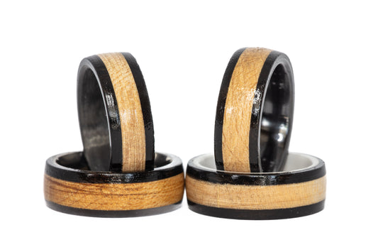 Kansas Jayhawks Allen Fieldhouse Court Wood Ring (Black Edges)