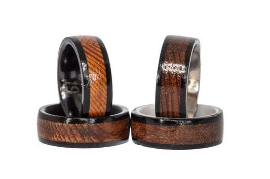 New Orleans Saints Seat Wood Ring (Black Edges)