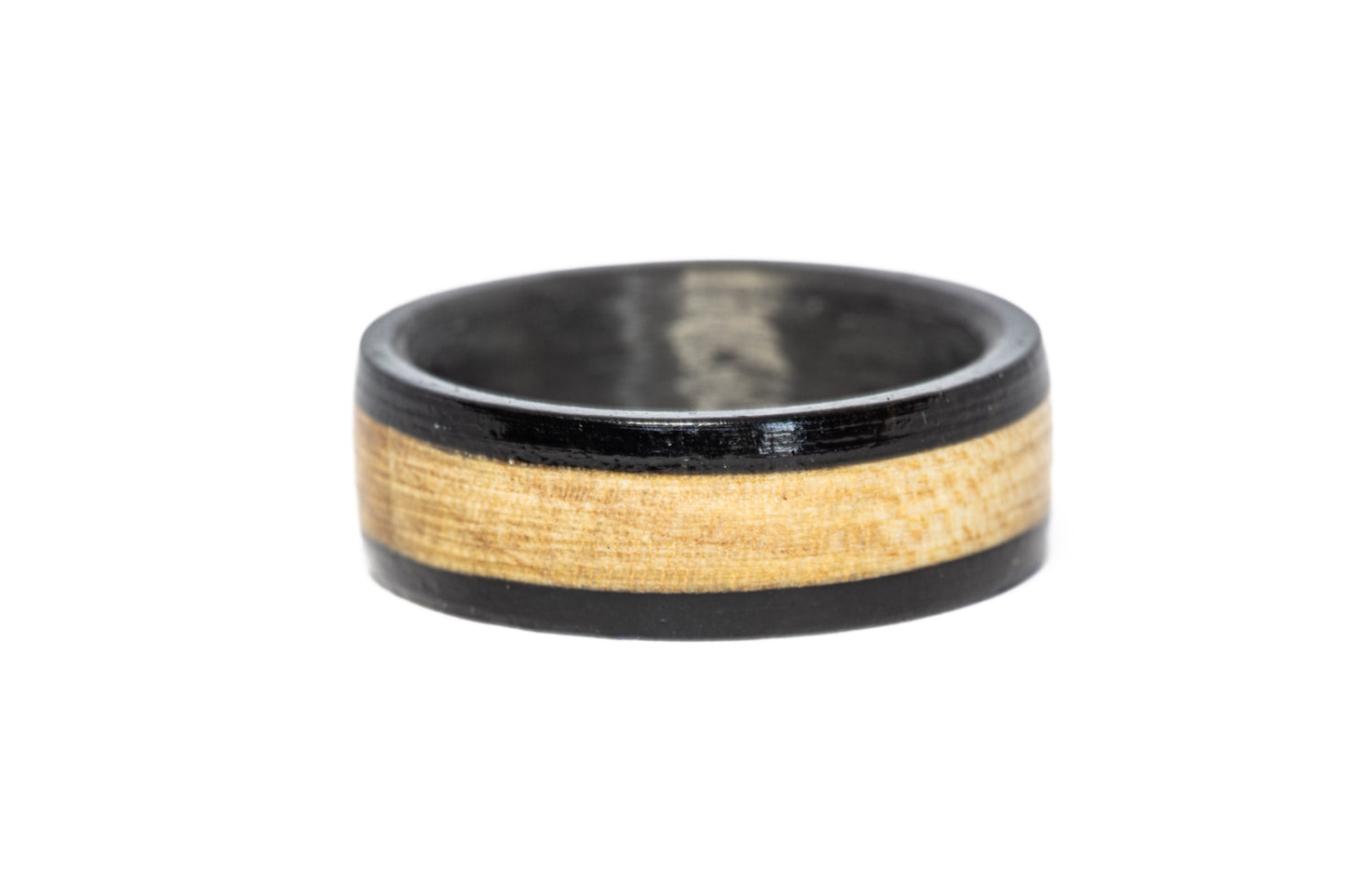 Kansas Jayhawks Allen Fieldhouse Court Wood Ring (Black Edges)