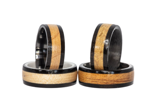 Los Angeles Lakers Court Wood Ring (Black Edges)