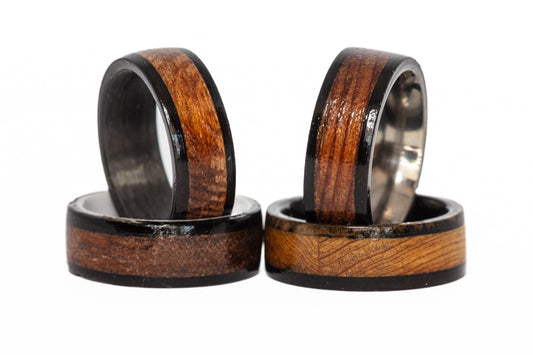 Michigan Wolverines Football Stadium Wood Ring (Black Edges)