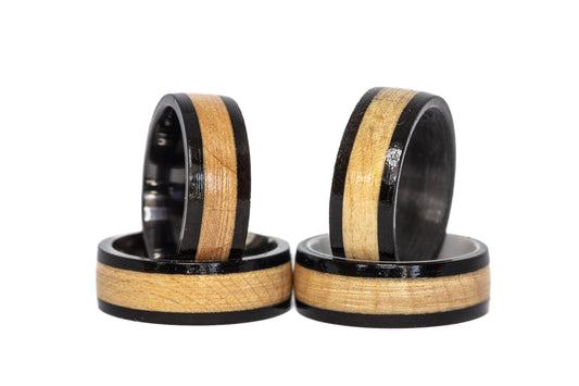 New York Knicks Madison Square Garden Court Wood Rings (Black Edges)